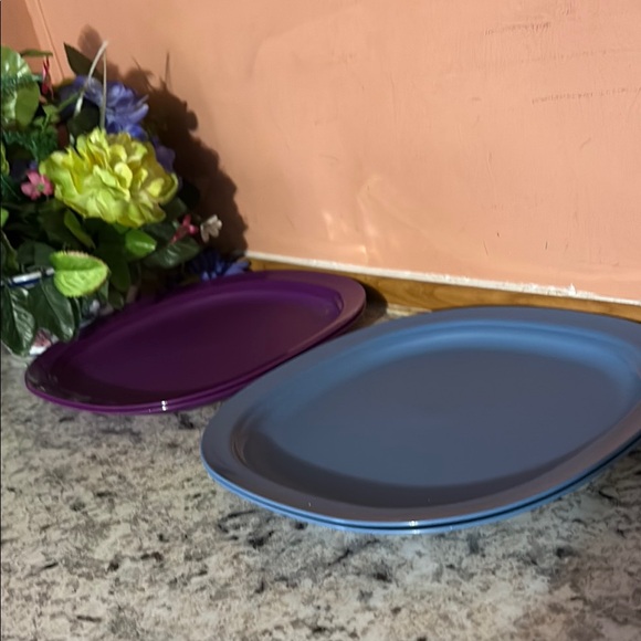 tuppetware new Other - Purple and Blue Oval Plates